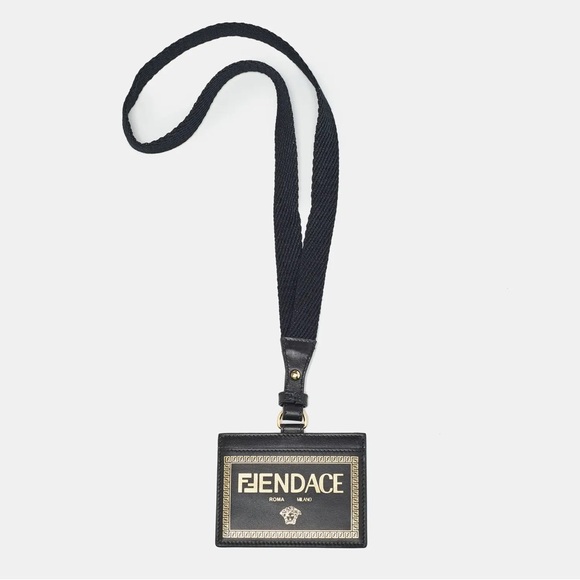 NWT FENDI x VERSACE Fendace Medusa ID Neck Strap Lanyard Card Holder - UNISEX - Picture 4 of 6